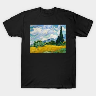 Wheat field with cypresses T-Shirt